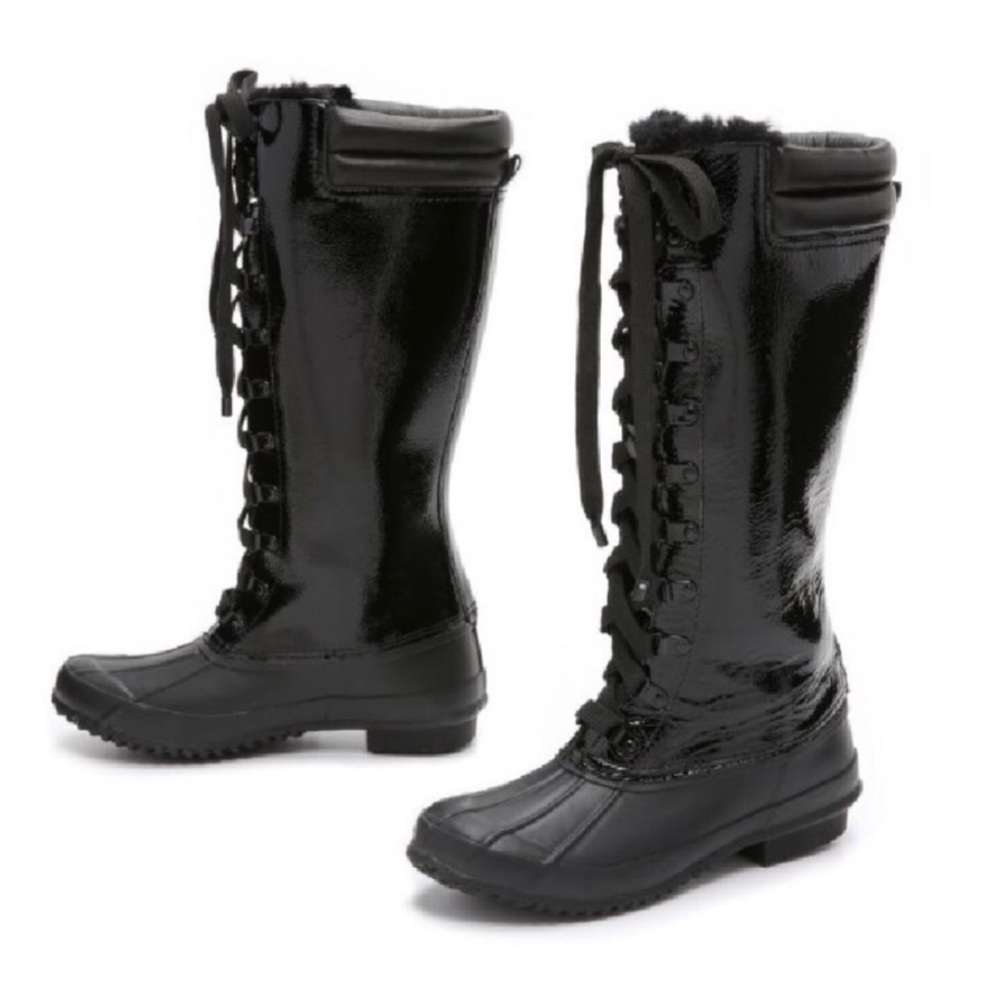 Joie Demelza patent black cold weather boots